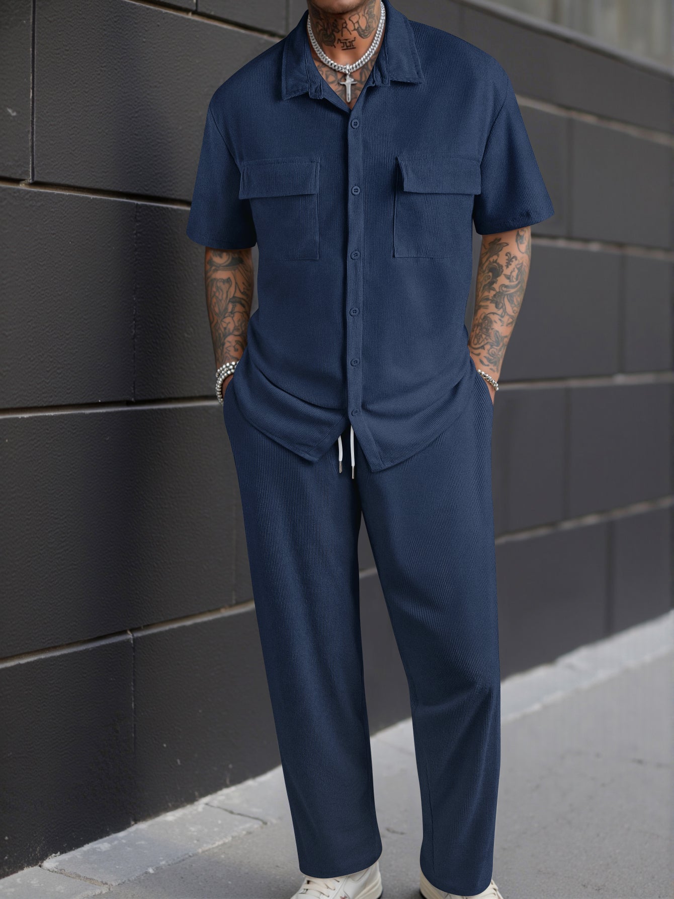 SET-CAMICIA E PANTALONI CASUAL UOMO