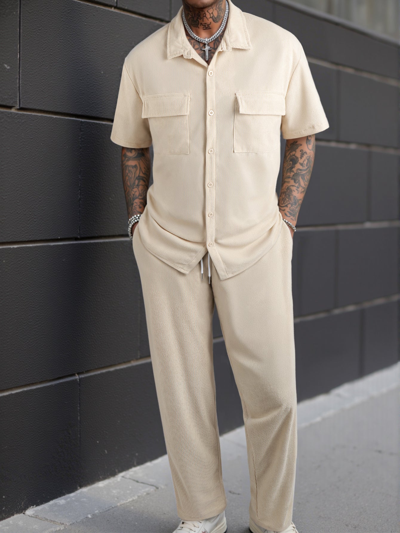 SET-CAMICIA E PANTALONI CASUAL UOMO