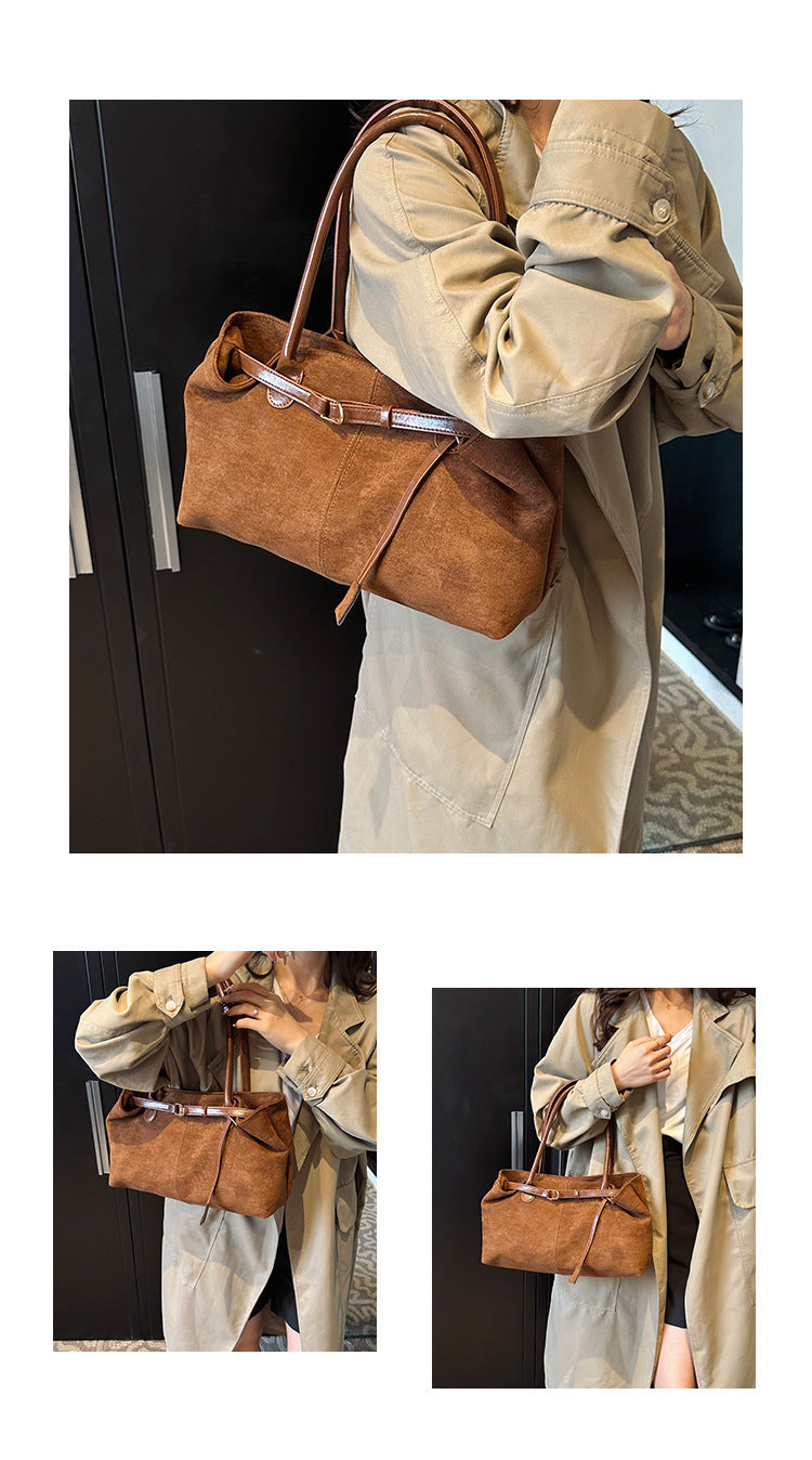 BORSA IN PELLE SCAMOSCIATA