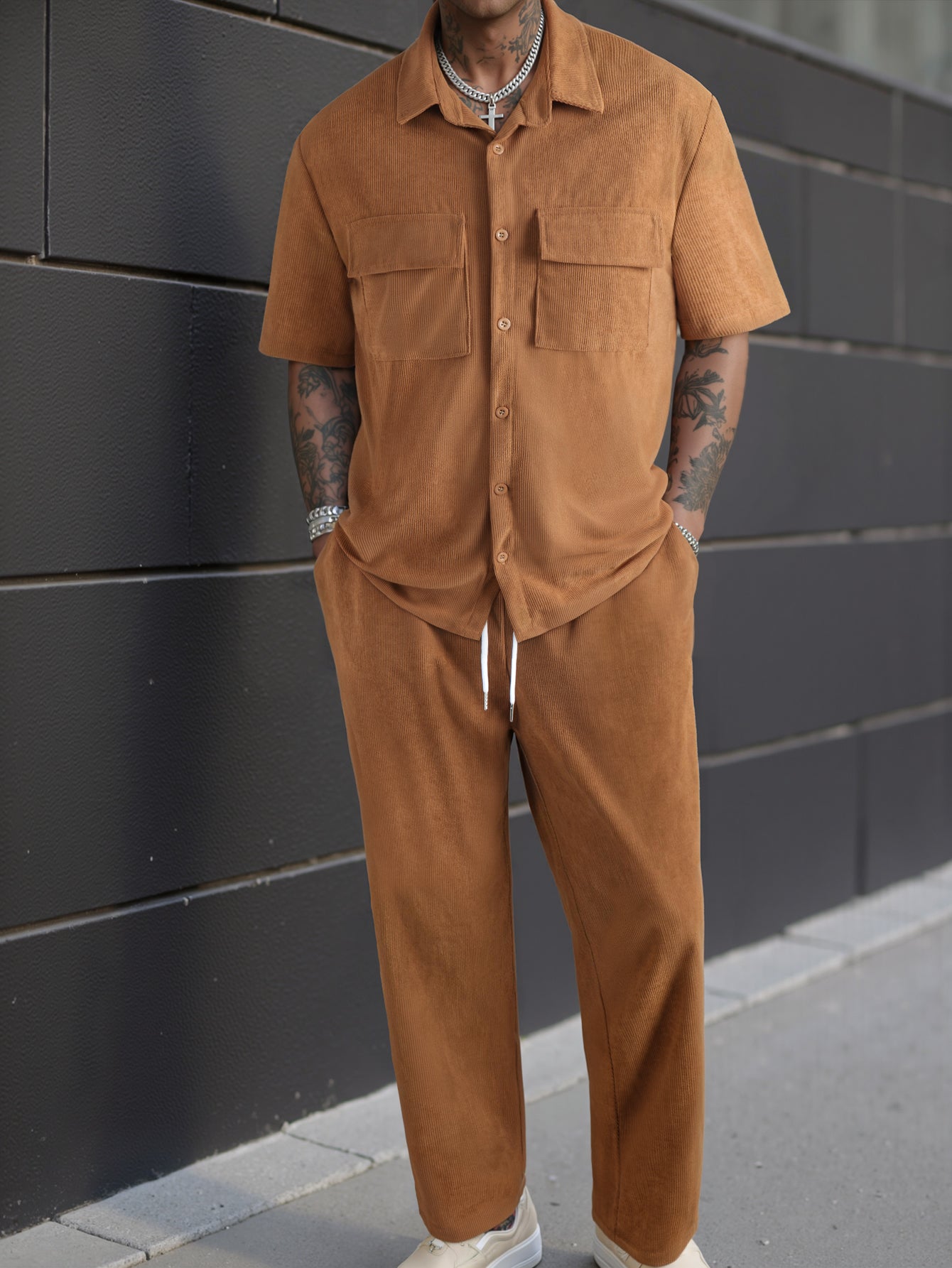 SET-CAMICIA E PANTALONI CASUAL UOMO