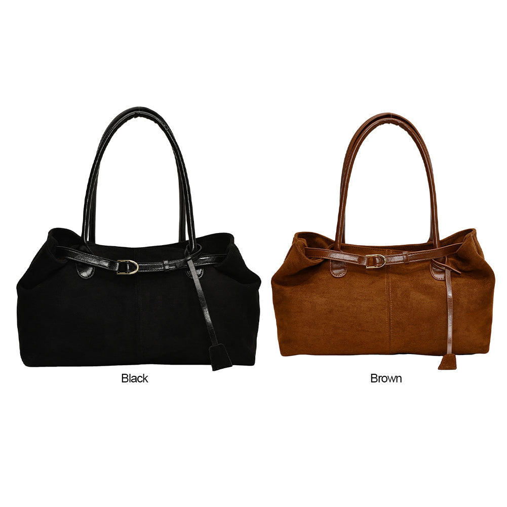 BORSA IN PELLE SCAMOSCIATA