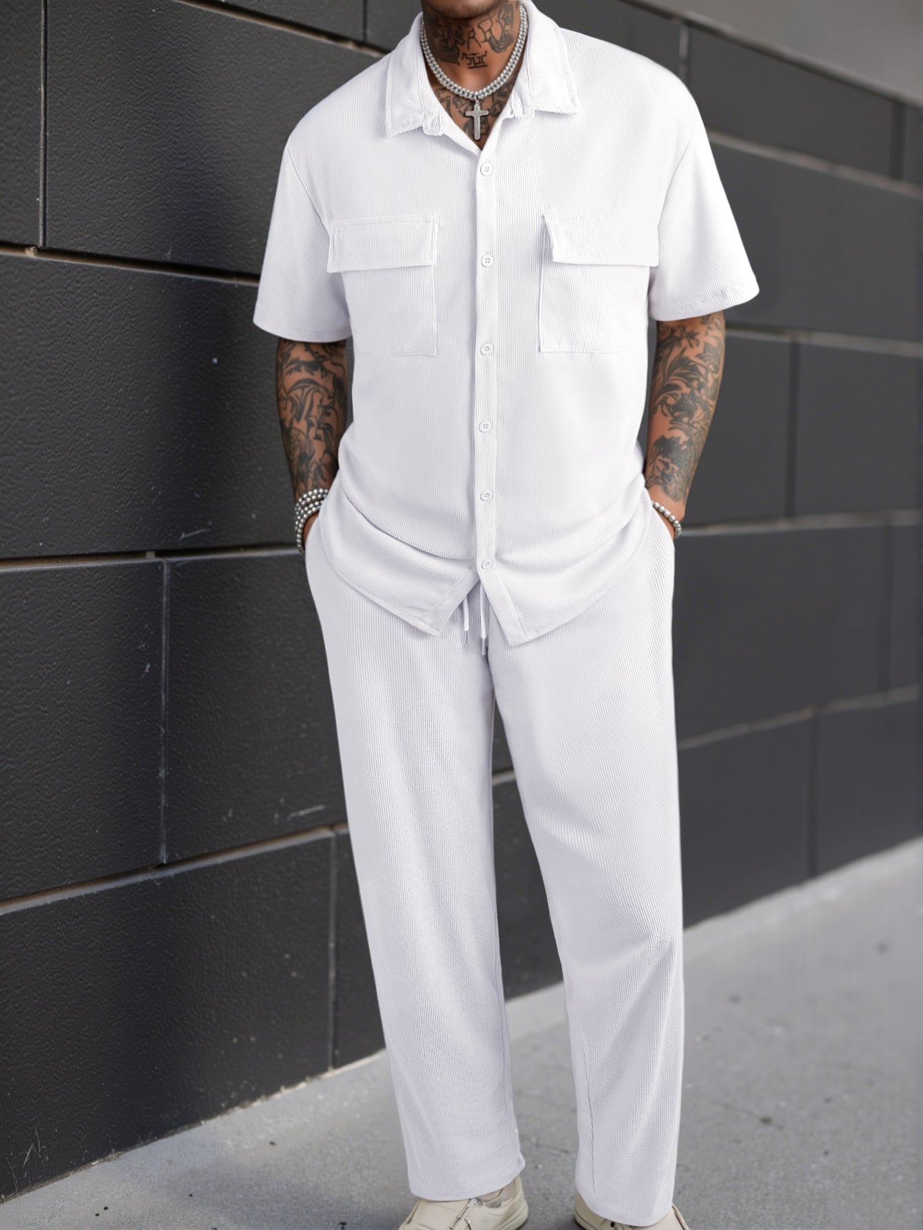 SET-CAMICIA E PANTALONI CASUAL UOMO