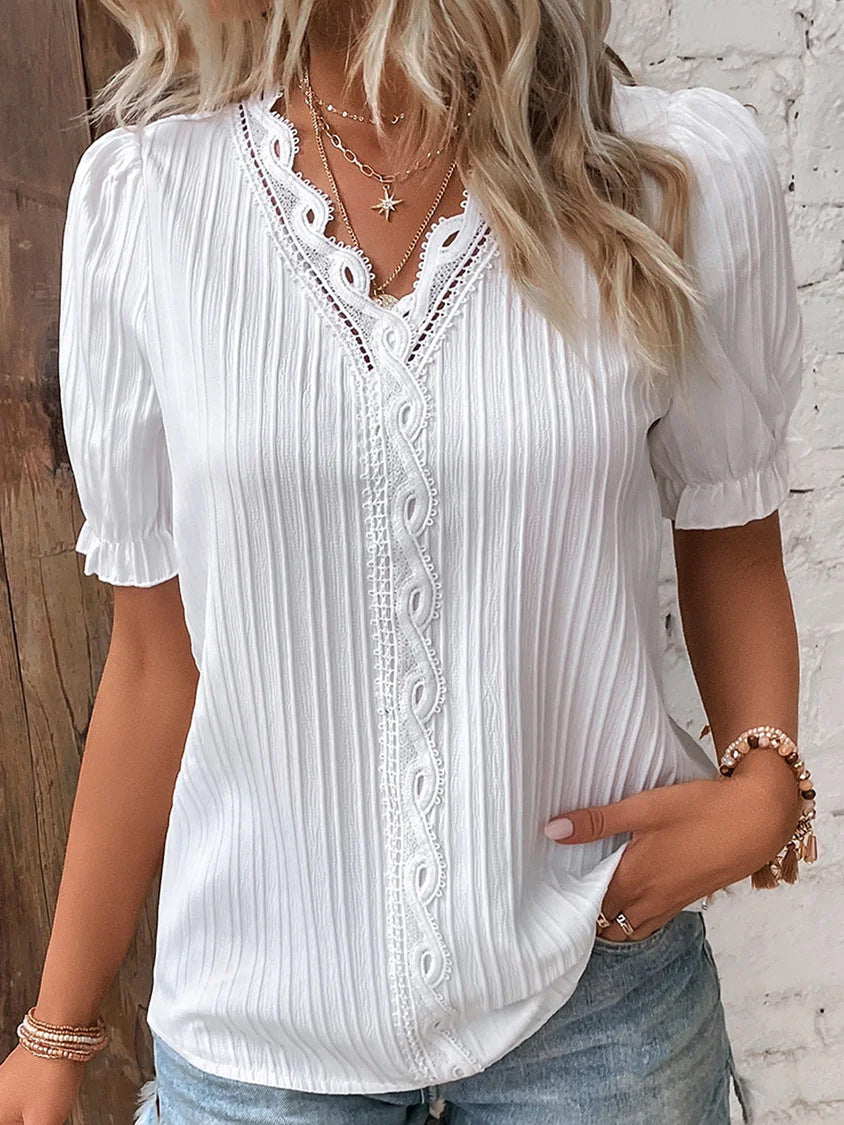 CAMICIA IN PIZZO SCOLLATO