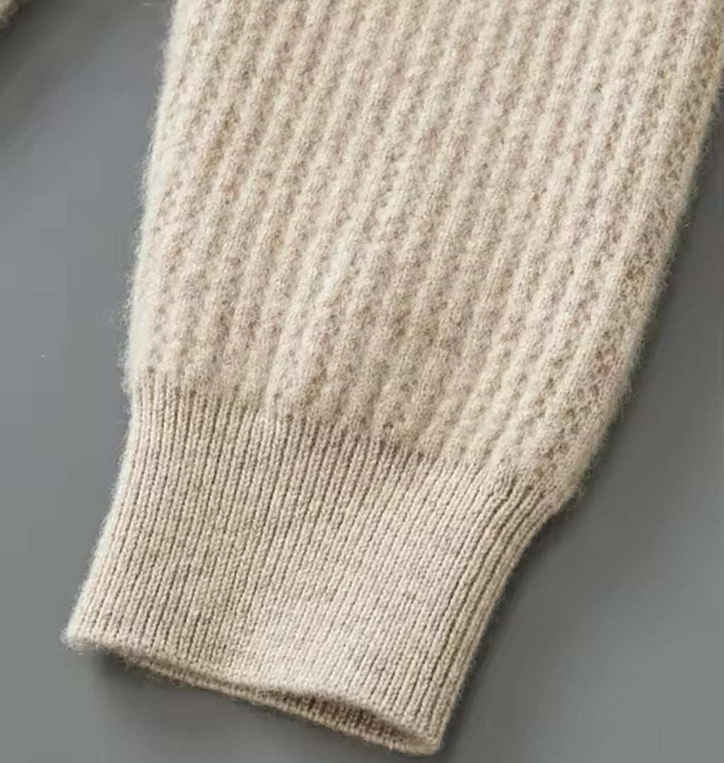 CARDIGAN CON CAPPUCCIO 100% LANA