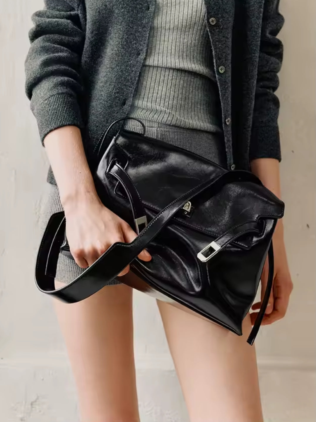 BORSA A TRACOLLA VINTAGE IN VERA PELLE