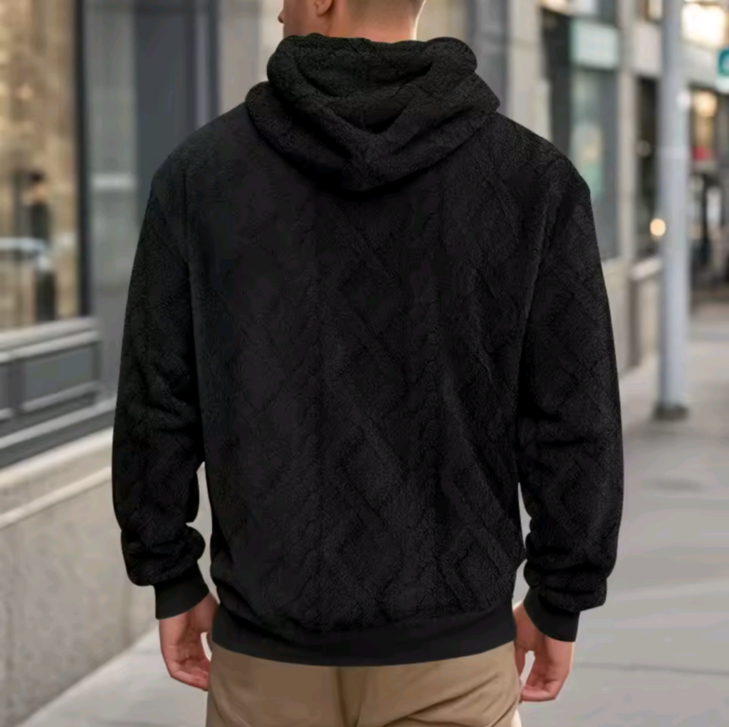 MAGLIONE CON CAPPUCCIO IN VELLUTO