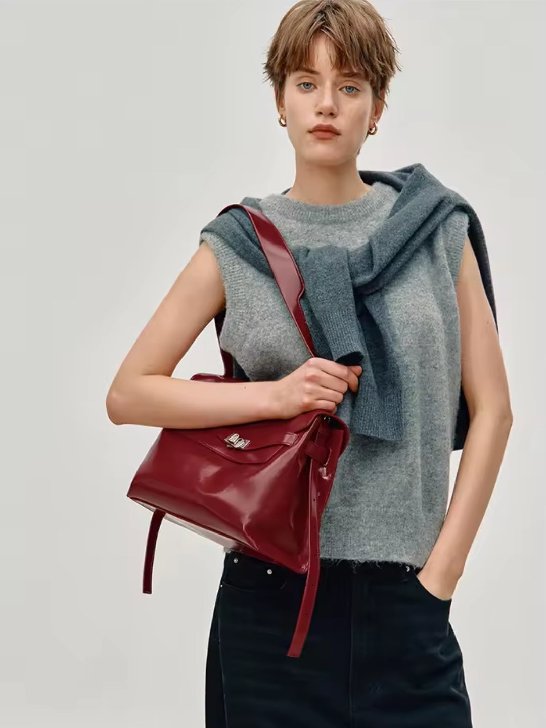 BORSA A TRACOLLA VINTAGE IN VERA PELLE