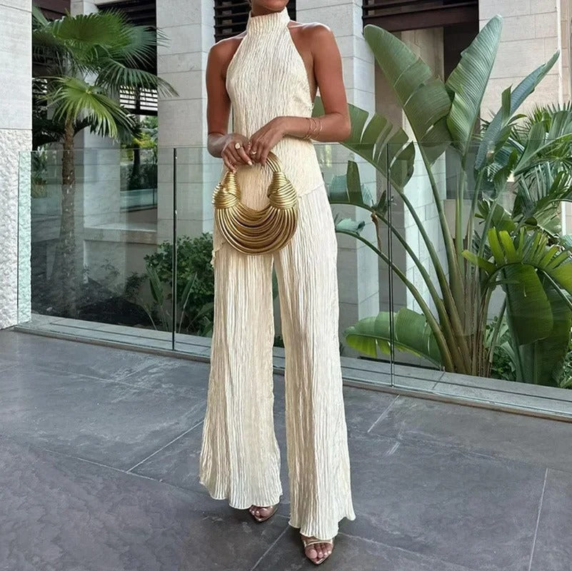 ABITO ELEGANTE SENZA MANICHE E COLLETTO A SCIARPA