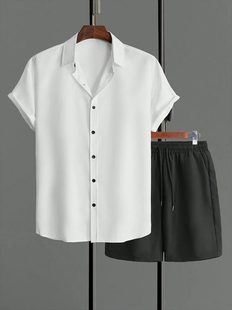 CAMICIA MANICHE CORTE E PANTALONCINI UOMO